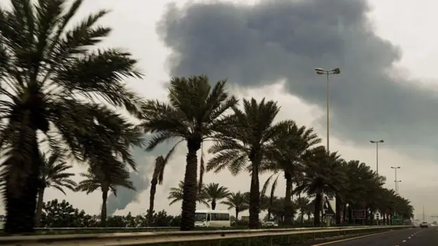 ਈਰਾਨ ਵੱਲੋਂ ਖਾੜੀ ਮੁਲਕਾਂ ਉੱਤੇ ਕੀਤੇ ਹਵਾਈ ਹਮਲੇ ਦੀ ਤਸਵੀਰ