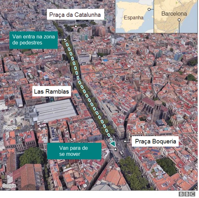 Mapa onde aconteceu o incidente