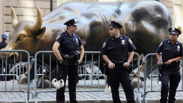 Policía en Wall Street.