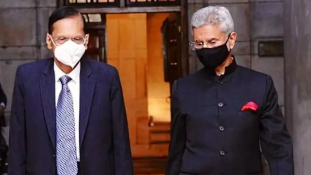 दिल्ली में फ़रवरी में श्रीलंका के विदेश मंत्री जी एल पेइरिस के साथ भारत के विदेश मंत्री एस जयशंकर