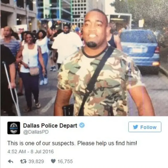 Tuit de la policía de Dallas