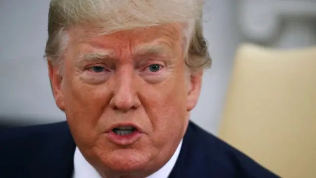 Primer plano de Donald Trump, presidente de Estados Unidos