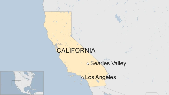 A map showing California and the Searles Valley