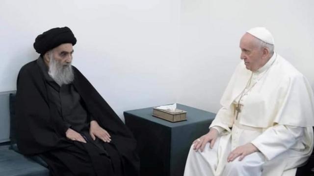 Аятолла Али аль-Систани и папа римский Франциск