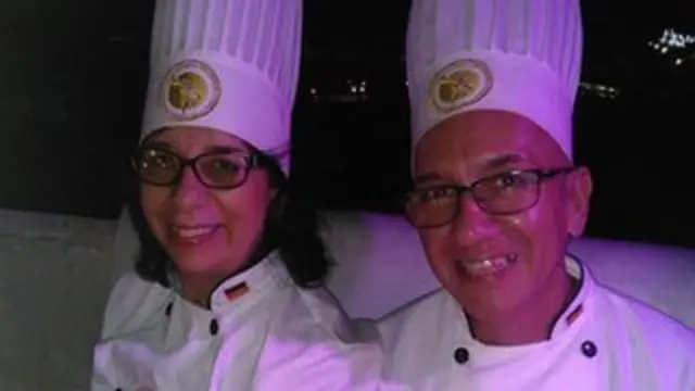 Ángela Montaperto y su marido.