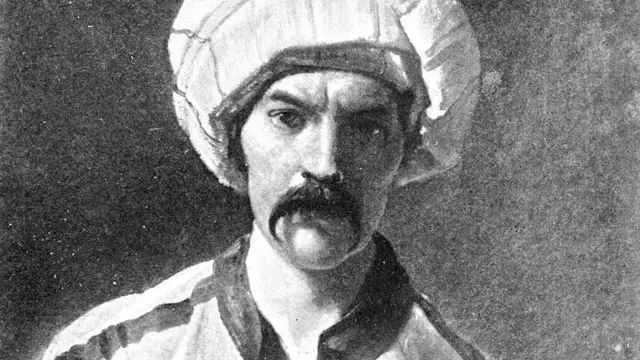 Bёrton v kostюme Mirzы Abdullы.