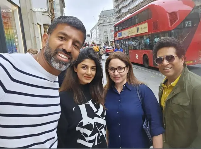 सचिन तेंदुलकर के साथ रोहन बोपन्ना