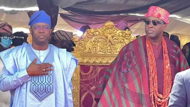 Oyo state govnor Seyi Makinde and one traditional ruler