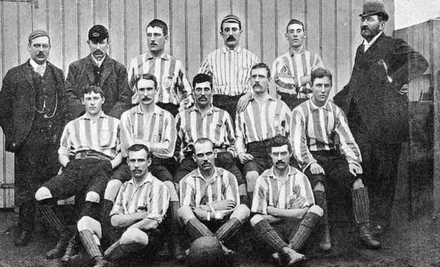 Fred Spiksley (second row, far right) with the Wednesday side in 1891