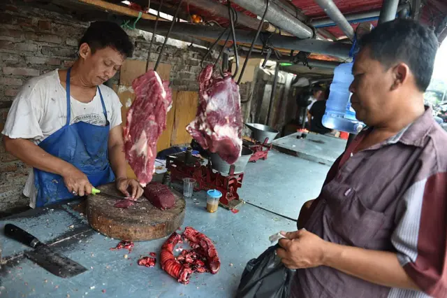 Kios daging babi di Jakarta