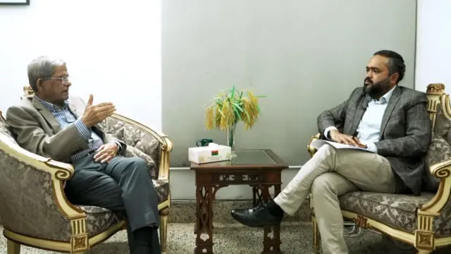 বিএনপির মহাসচিব মির্জা ফখরুল ইসলাম আলমগীরের সঙ্গে বিবিসি বাংলার সম্পাদক মীর সাব্বির