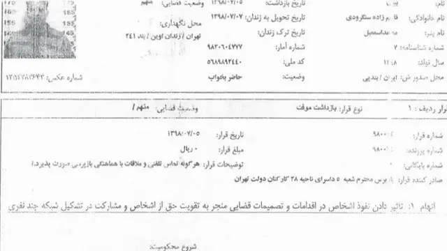 کارتکس ورود به زندان بیژن قاسم‌زاده بازپرس فیلتر کننده تلگرام