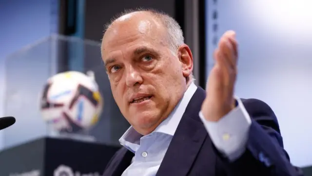 Javier Tebas en rueda de prensa el 25 de mayo 2023