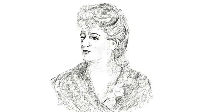 Dessin à l'encre d'Augusta Holmès