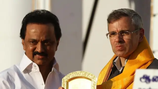 एमके स्टालिन के साथ उमर अब्दुल्ला