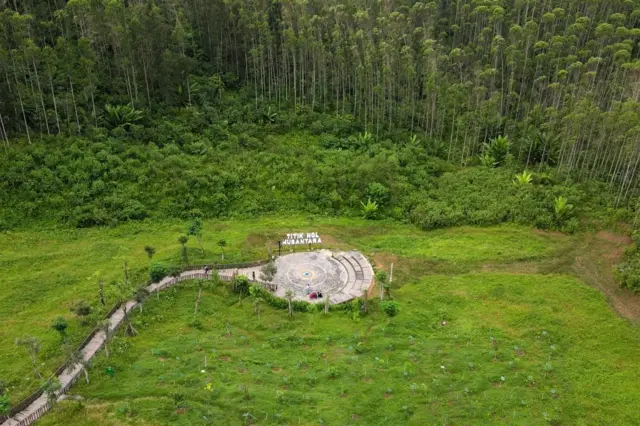 Imágen aérea de la zona cero de Nusantara en agosto de 2022.