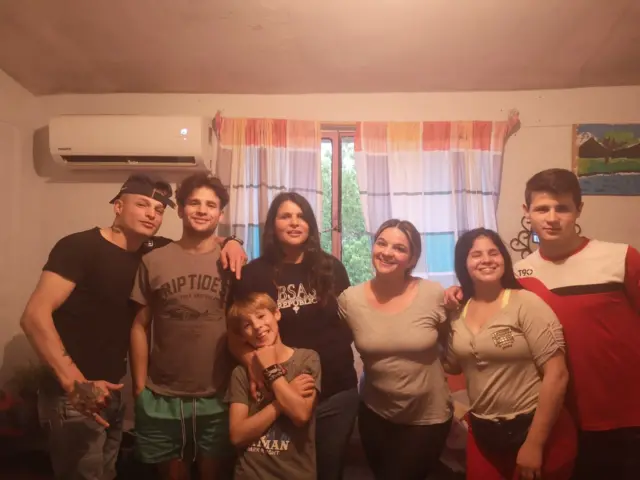 Mercedes Pereira y sus hijos.
