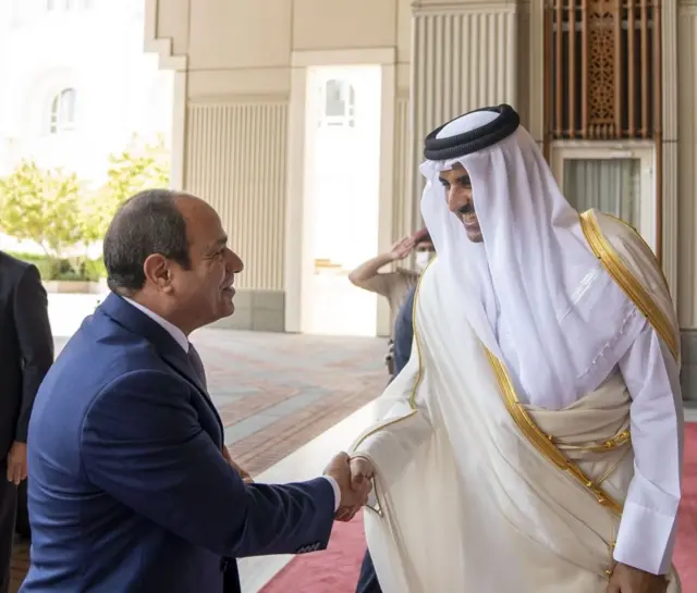 السيسي وتميم خلال زيارة الأول لقطر (14سبتمبر/أيلول 2022