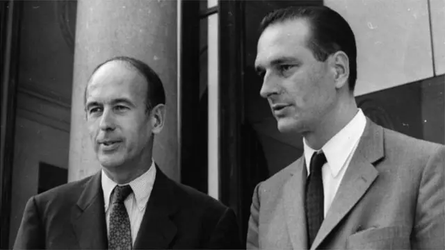 Political allies in 1969, Giscard D'Estaing (l) and Jacques Chirac would later become rivals for the presidency