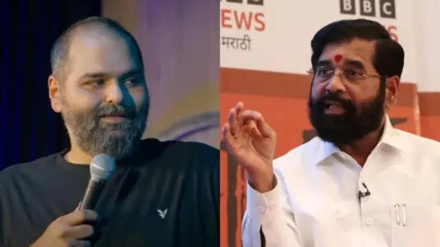 कुणाल कामरा और एकनाथ शिंदे 