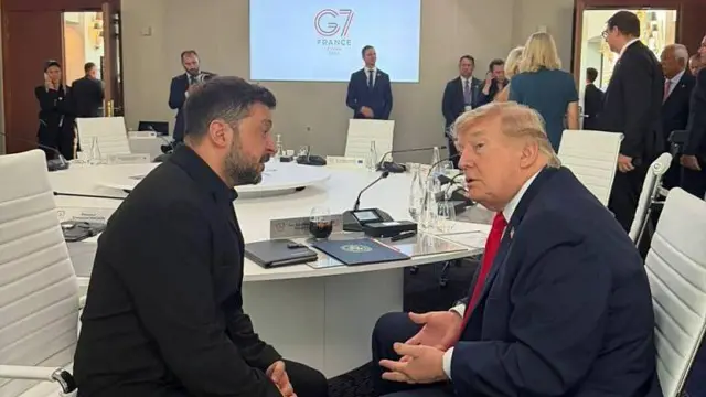 В июне два президента пообщались во французском Эвиане во время саммита G7