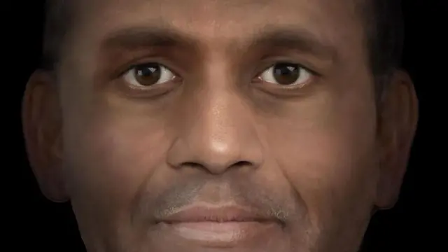 A digital portrait of the other skull excavated at Kondagai