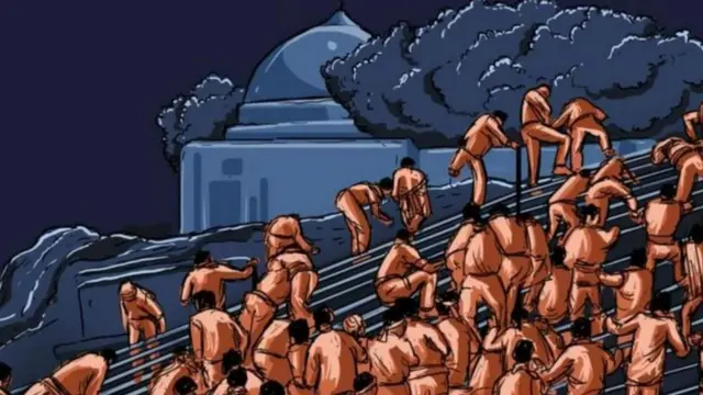 बाबरी मशीद पाडताना 