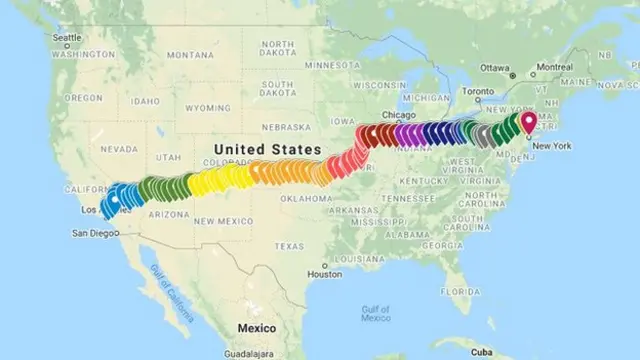 La carte indiquant l'itinéraire