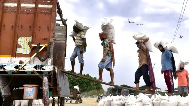 ਟਰੱਕ ਲੋਡ ਕਰਦੇ ਮਜ਼ਦੂਰ