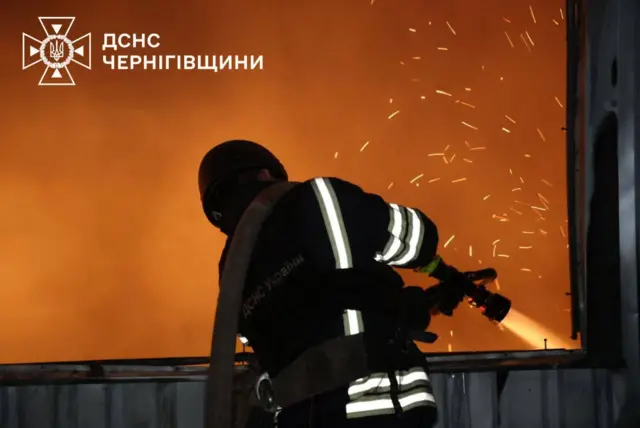 пожежник гасить пожежу 