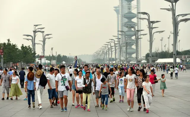 People walking on the street in Beijing, China