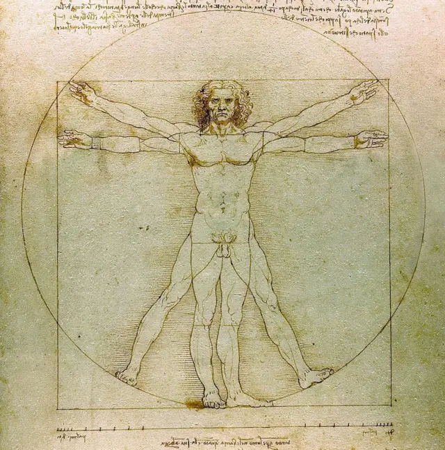 El hombre de Vitubrio de Da Vinci, del siglo XV