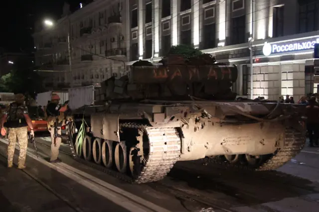 Un blindé de Wagner à Rostov.