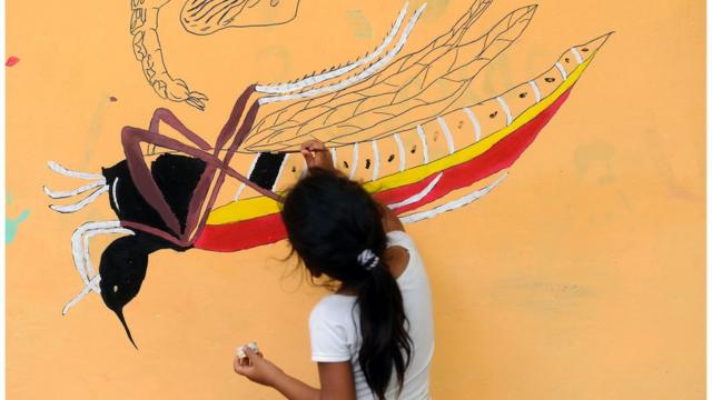Mural contra el zika en El Salvador