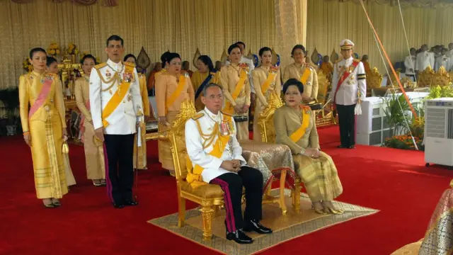প্রয়াত রাজা ভুমিবল এবং রাণীর সঙ্গে রাজপরিবারের সদস্যরা
