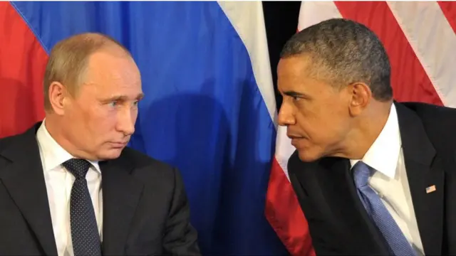रूस के राष्ट्रपति व्लादिमीर पुतिन और अमरीकी राष्ट्रपति बराक ओबामा