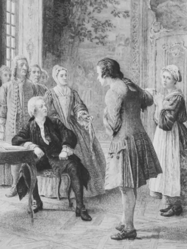La cinta robada, ilustración de Les Confessions, de Rousseau (Launette 1889).