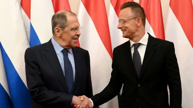 Сергій Лавров і Петер Сіярто під час зустрічі в Будапешті, 24 серпня 2021 року