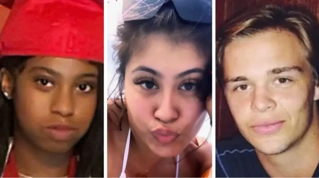 Nikyra Cheyenne Dedeaux (izquierda), Nicole Pérez (centro) y Martin Bech (derecha) murieron en el ataque.