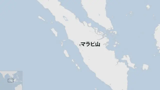 インドネシア・スマトラ島のマラピ山の地図