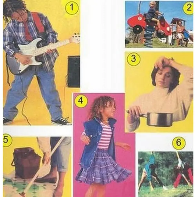 Boys and Girls dipicted in a text book