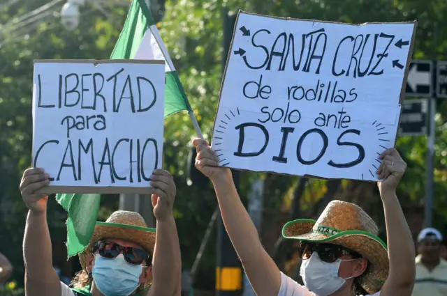 Protesta en Santa Cruz.