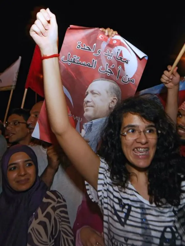 Shacabka Tuunisiya oo sita sawirka Erdogan 2011 xilligi uu kacdoonka carabta socday