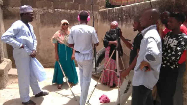 Ali Nuhu and oda actors dey on set