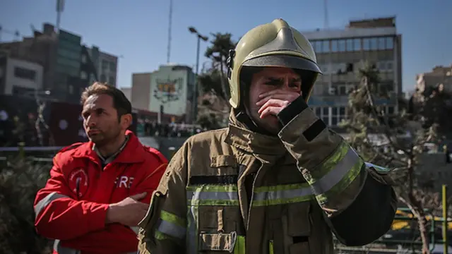 تشییع پیکر آتش نشانان