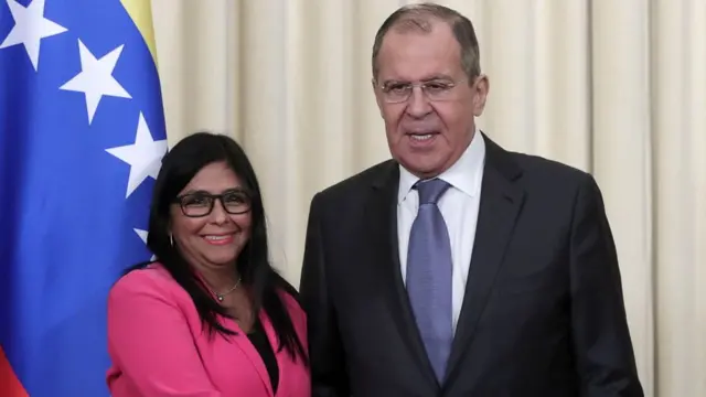 Delcy Rodríguez y Sergei Lavrov