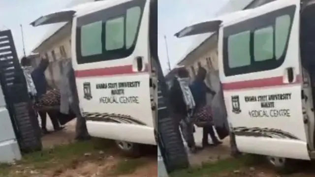 Àwòrán bí wọ́n ṣe ń gbé òkú àwọn akẹ́kọ̀ọ́ náà sínú ọkọ̀ 