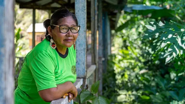 Mari Luz Canaquiri en su casa 