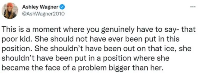 불쌍한 어린애라고 진심으로 생각하는 순간이 있다. 발리예바는 결코 이런 상황에 놓이지 말았어야 한다. 그는 경기에 출전하지 말아야 했고 어린 자신보다 훨씬 더 큰 사건의 얼굴이 되는 상황에 놓이지 말아야 했다