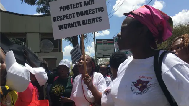 Maadamano ya wafanyakazi wa nyumbani Nairobi